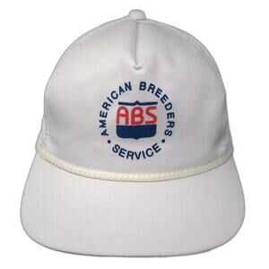 YoungAn American Breeders Service ABS White Blue 5 Panel Hat One Size Rope